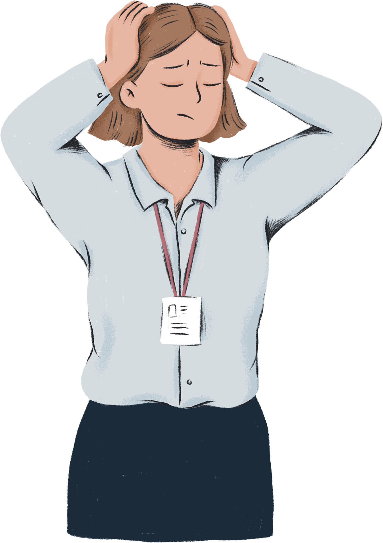 A woman at work feeling exhausted and burned out
