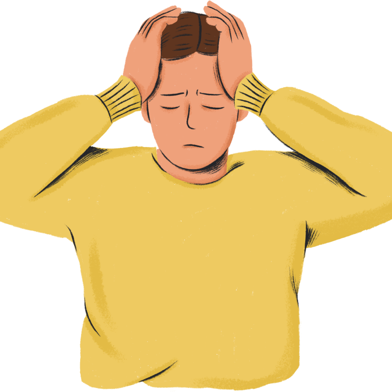 A teenager feeling stressed about school
